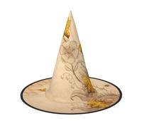 JIUTY Bee Printing 2 Piece Cosplay Witch Cap Halloween Parties Hat, Witch Costume Accessory For Halloween Party