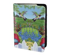 JIUTY Bird Butterfly Flower Printing Passport Holder for Women Men,Cowhide Passport Travel Wallet, Travel Document Cover Accessories