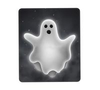 JIUTY Black And Halloween Ghost Mouse Pad With Stitched Edge Non-Slip Rubber Base Washable Mouse Pads For Computers Laptop