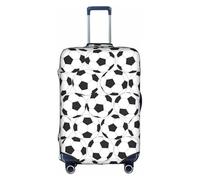 JIUTY Black and White Soccer Ball Pattern Printing Large Suitcase Cover, Stretchable Suitcase Cover with Double-Sided Print, Keeps Luggage Closed