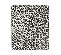 JIUTY Black Leopard Print Mouse Pad With Stitched Edge Non-Slip Rubber Base Washable Mouse Pads For Computers Laptop