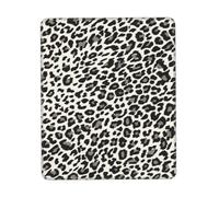JIUTY Black Leopard Print Mouse Pad With Stitched Edge Non-Slip Rubber Base Washable Mouse Pads For Computers Laptop