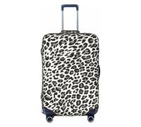 JIUTY Black Leopard Print Printing Large Suitcase Cover, Stretchable Suitcase Cover with Double-Sided Print, Keeps Luggage Closed