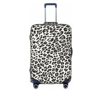 JIUTY Black Leopard Print Printing Large Suitcase Cover, Stretchable Suitcase Cover with Double-Sided Print, Keeps Luggage Closed