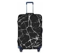 JIUTY Black Marble Printing Large Suitcase Cover, Stretchable Suitcase Cover with Double-Sided Print, Keeps Luggage Closed