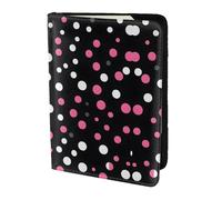 JIUTY Black Polka Dots Printing Passport Holder for Women Men,Cowhide Passport Travel Wallet, Travel Document Cover Accessories