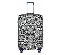 JIUTY Black White Snake Skin Printing Large Suitcase Cover, Stretchable Suitcase Cover with Double-Sided Print, Keeps Luggage Closed