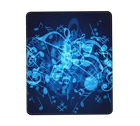 JIUTY Blue Musical Notes Mouse Pad With Stitched Edge Non-Slip Rubber Base Washable Mouse Pads For Computers Laptop