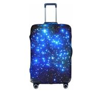 JIUTY Blue Shining Stars Printing Large Suitcase Cover, Stretchable Suitcase Cover with Double-Sided Print, Keeps Luggage Closed