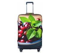 JIUTY Bucket with Full of Cherries Printing Large Suitcase Cover, Stretchable Suitcase Cover with Double-Sided Print, Keeps Luggage Closed