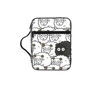 JIUTY Cartoon Black White Sheep Printed Bible Tote Bag with Sturdy Handle Protective Carrying Case for Church Worship & Pilgrimage