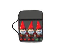 JIUTY Christmas Gnomes Printed Bible Tote Bag with Sturdy Handle Protective Carrying Case for Church Worship & Pilgrimage