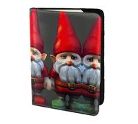 JIUTY Christmas Gnomes Printing Passport Holder for Women Men,Cowhide Passport Travel Wallet, Travel Document Cover Accessories