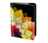 JIUTY Colorful Flowers Printing Passport Holder for Women Men,Cowhide Passport Travel Wallet, Travel Document Cover Accessories