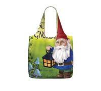 JIUTY Colorful Gnomes Print Foldaway Reusable Shopping Carrier 25l Polyester Tote Grocery Travel Weekend Bag Gift Pick