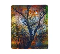 JIUTY Colorful Life Trees Mouse Pad With Stitched Edge Non-Slip Rubber Base Washable Mouse Pads For Computers Laptop
