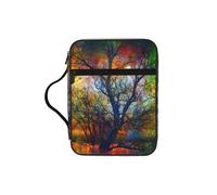 JIUTY Colorful Life Trees Printed Bible Tote Bag with Sturdy Handle Protective Carrying Case for Church Worship & Pilgrimage