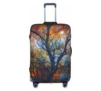 JIUTY Colorful Life Trees Printing Large Suitcase Cover, Stretchable Suitcase Cover with Double-Sided Print, Keeps Luggage Closed