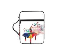 JIUTY Colorful Piano Keyboard Music Printed Bible Tote Bag with Sturdy Handle Protective Carrying Case for Church Worship & Pilgrimage