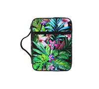JIUTY Colorful Tropical Leaf Printed Bible Tote Bag with Sturdy Handle Protective Carrying Case for Church Worship & Pilgrimage