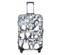 JIUTY Cute Baby Penguins Sketch Printing Large Suitcase Cover, Stretchable Suitcase Cover with Double-Sided Print, Keeps Luggage Closed