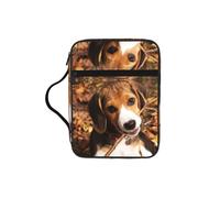 JIUTY Cute Beagle Printed Bible Tote Bag with Sturdy Handle Protective Carrying Case for Church Worship & Pilgrimage