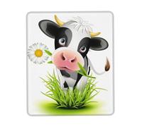 JIUTY Cute Cow Mouse Pad With Stitched Edge Non-Slip Rubber Base Washable Mouse Pads For Computers Laptop
