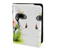 JIUTY Cute Cow Printing Passport Holder for Women Men,Cowhide Passport Travel Wallet, Travel Document Cover Accessories