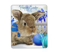 JIUTY Cute Easter Eggs Rabbit Mouse Pad With Stitched Edge Non-Slip Rubber Base Washable Mouse Pads For Computers Laptop