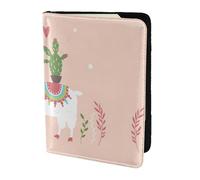 JIUTY Cute Hand Drawn Llama Printing Passport Holder for Women Men,Cowhide Passport Travel Wallet, Travel Document Cover Accessories