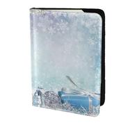 JIUTY Cute Snowman Printing Passport Holder for Women Men,Cowhide Passport Travel Wallet, Travel Document Cover Accessories