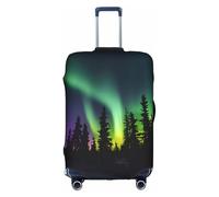 JIUTY Dark Northern Lights Print Printing Large Suitcase Cover, Stretchable Suitcase Cover with Double-Sided Print, Keeps Luggage Closed