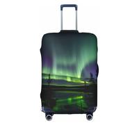 JIUTY Dark Northern Lights Printing Large Suitcase Cover, Stretchable Suitcase Cover with Double-Sided Print, Keeps Luggage Closed
