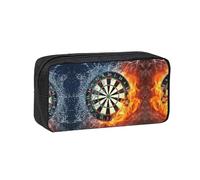 JIUTY Dart Board Printed Stationery Organizer Large Pencil Bag Smooth Zip Polyester Pouch for Teens School Work Trips