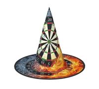 JIUTY Dart Board Printing 2 Piece Cosplay Witch Cap Halloween Parties Hat, Witch Costume Accessory For Halloween Party