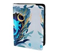 JIUTY Deep Blue Animal Whale Printing Passport Holder for Women Men,Cowhide Passport Travel Wallet, Travel Document Cover Accessories