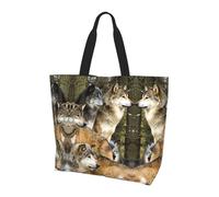 JIUTY Different Colored Wolves Print