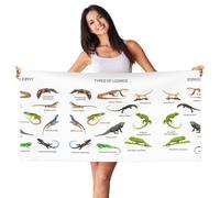 JIUTY Different Types Of Lizard Printing 1 Pcs Peach Skin Velvet Quick Dry Lightweight Print Beach Towel For Beach,Gym,Outdoor,Indoor