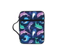 JIUTY Dolphin Printed Bible Tote Bag with Sturdy Handle Protective Carrying Case for Church Worship & Pilgrimage
