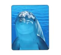 JIUTY Dolphin With A Smile Mouse Pad With Stitched Edge Non-Slip Rubber Base Washable Mouse Pads For Computers Laptop