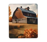 JIUTY Fall Country Barn Mouse Pad With Stitched Edge Non-Slip Rubber Base Washable Mouse Pads For Computers Laptop