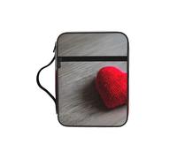 JIUTY Falling Red Heart Printed Bible Tote Bag with Sturdy Handle Protective Carrying Case for Church Worship & Pilgrimage