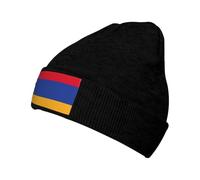 JIUTY Flag of Armenia Winter Beanie for Men Women,Warm Lined Beanie Soft Warm Knit Hat Cuffed Cap for Cold Weather Black