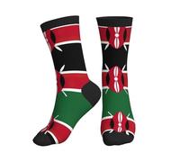 JIUTY Flag Of Kenya Athletic Casual Socks Performance Breathable Comfy Heavy Cushion Crew Socks For Women Men