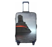 JIUTY Giant Nuclear Ship Printing Large Suitcase Cover, Stretchable Suitcase Cover with Double-Sided Print, Keeps Luggage Closed