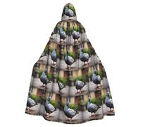 JIUTY Grey Pigeon Polyester Hooded Cape For Adult Hooded Cloakfor Party Cosplay Masqueradest. Patrick'S Day
