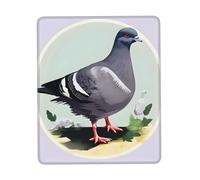 JIUTY Grey Pigeon Print Mouse Pad With Stitched Edge Non-Slip Rubber Base Washable Mouse Pads For Computers Laptop