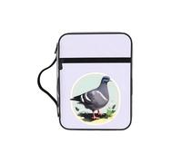 JIUTY Grey Pigeon Print Printed Bible Tote Bag with Sturdy Handle Protective Carrying Case for Church Worship & Pilgrimage