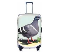 JIUTY Grey Pigeon Print Printing Large Suitcase Cover, Stretchable Suitcase Cover with Double-Sided Print, Keeps Luggage Closed