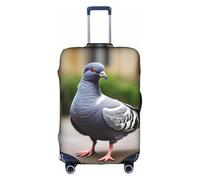 JIUTY Grey Pigeon Printing Large Suitcase Cover, Stretchable Suitcase Cover with Double-Sided Print, Keeps Luggage Closed